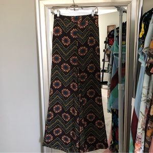 Lush Brown Printed Chiffon Pants
